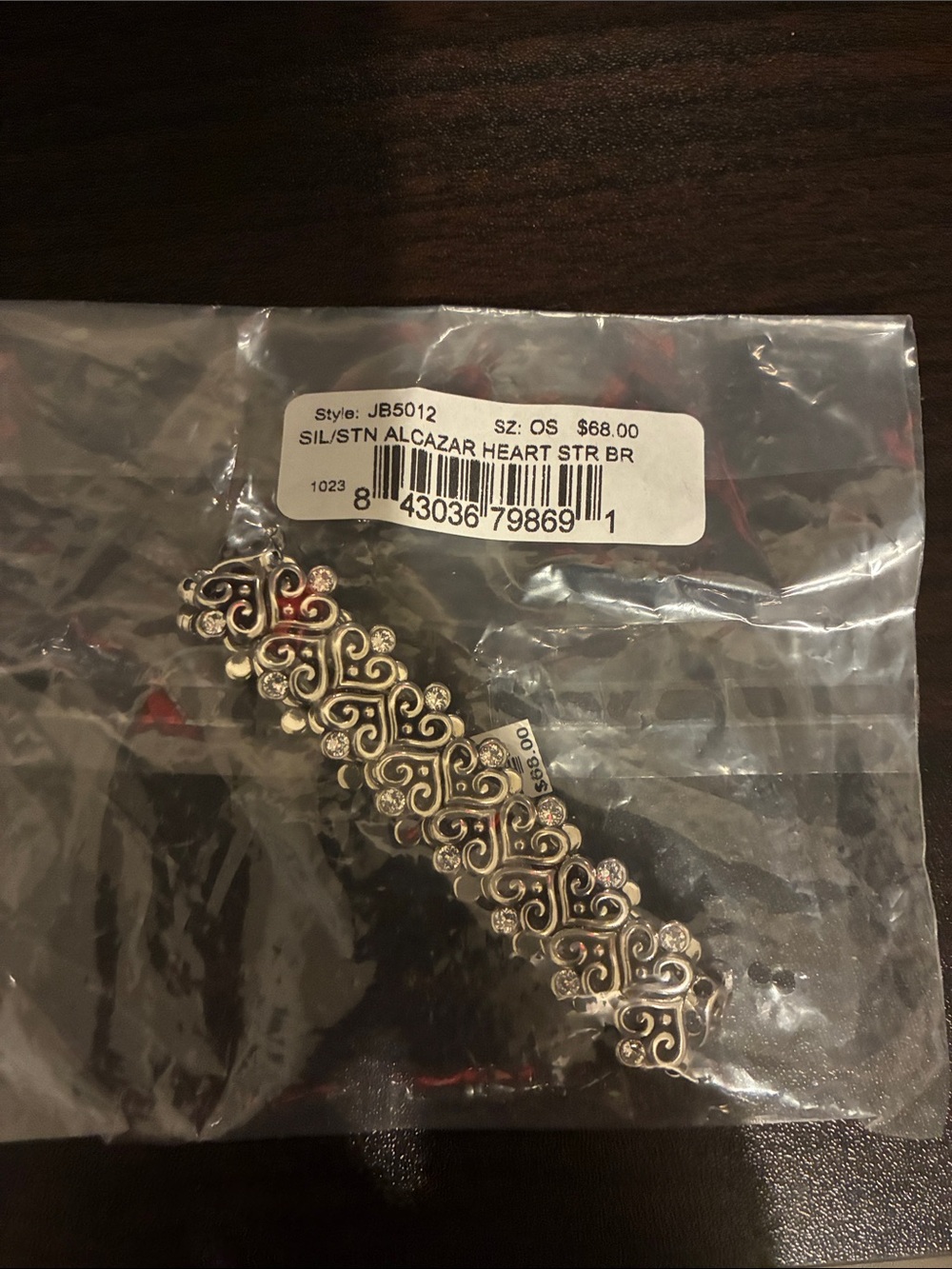 Brighton Silver Alcazar Heart Link Bracelet with Subtle Oxidation